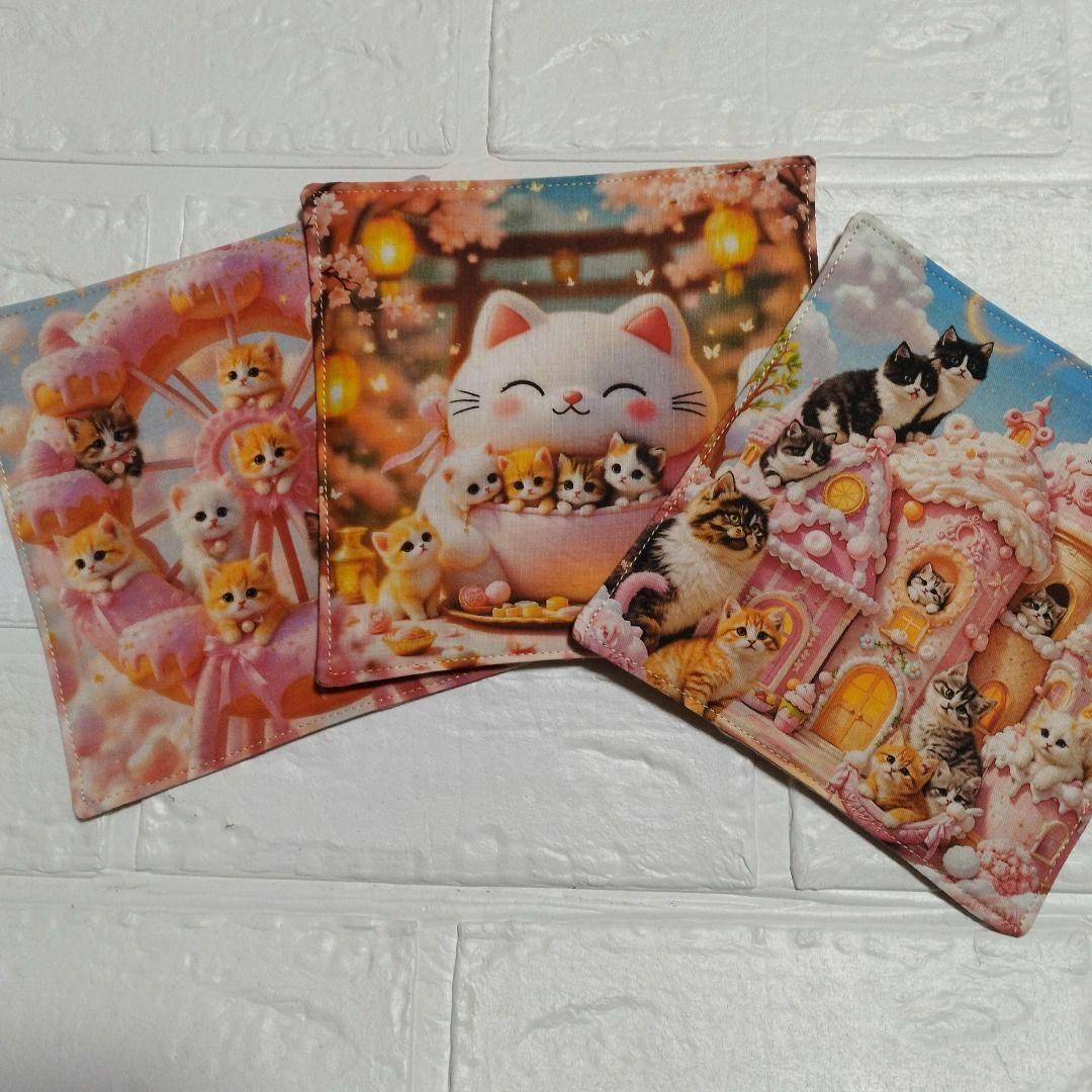 ハンドメイド♥ パネル生地 ガーゼハンカチ3枚セット - メルカリ