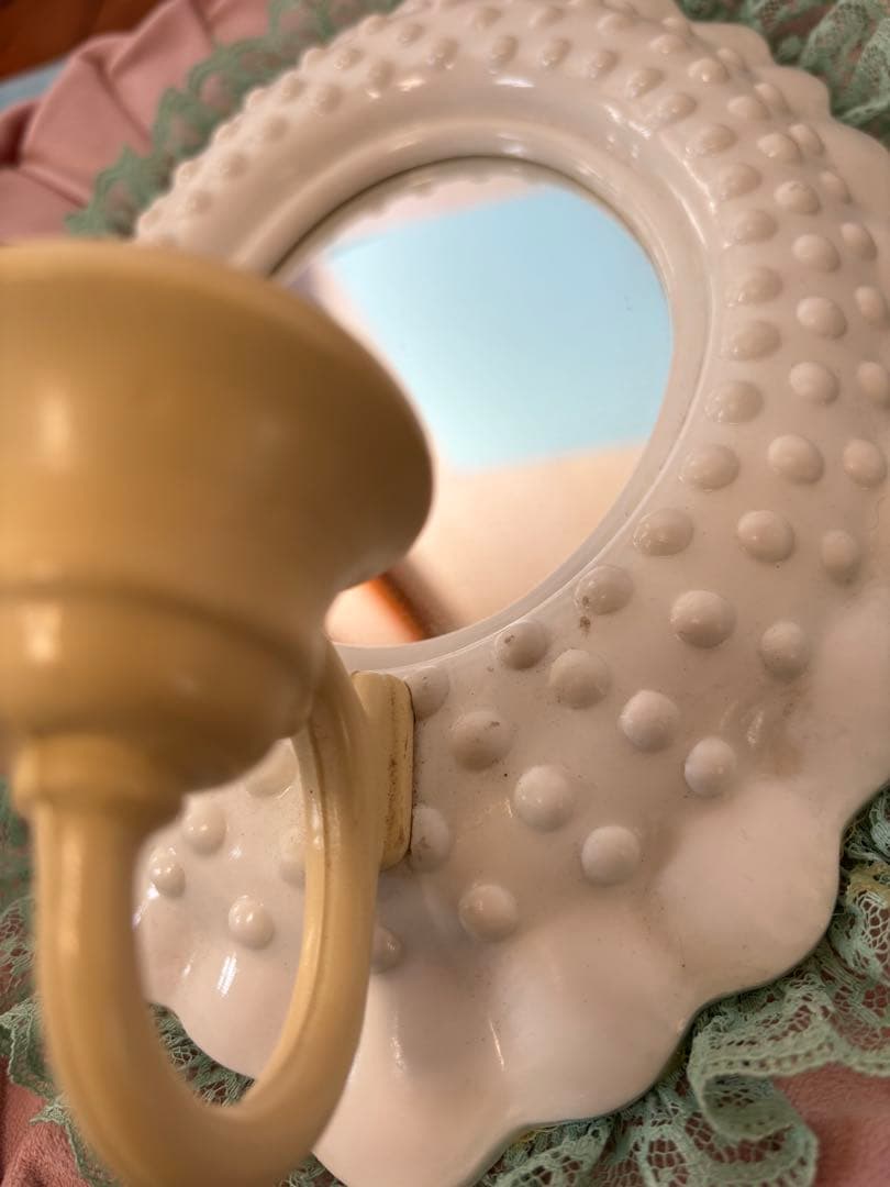 値下げ　ヴィンテージ　オーバル　壁掛け鏡 ミラー　アンティーク60s 70s