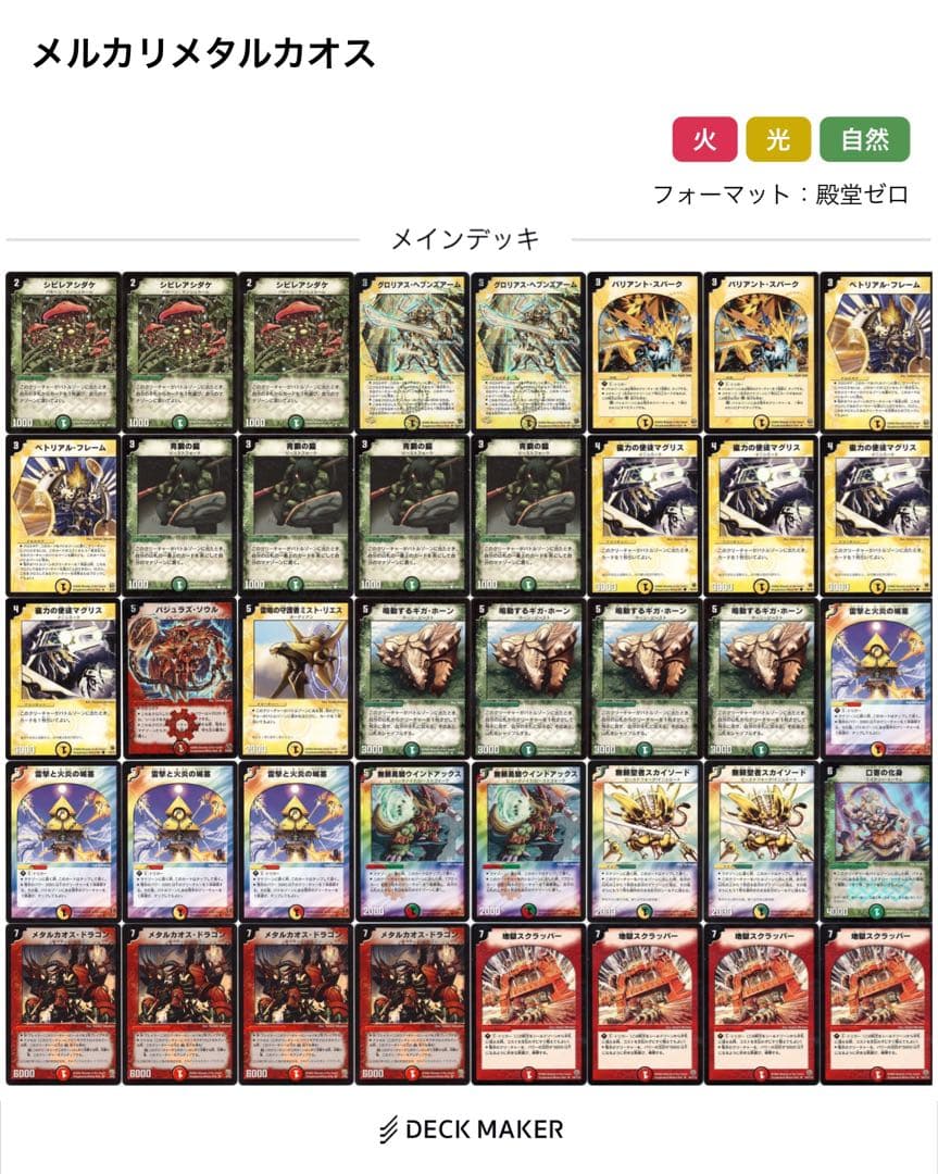 デュエマクラシック05構築済みデッキ メタルカオスドラゴン - メルカリ