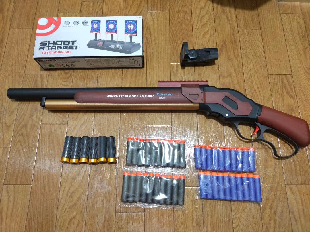 ナーフ ウィンチェスターM1887風 ライブカート式ショットガン おまけ付