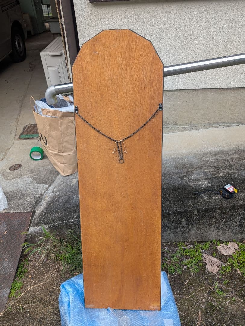 アーチ型青緑色壁掛け鏡