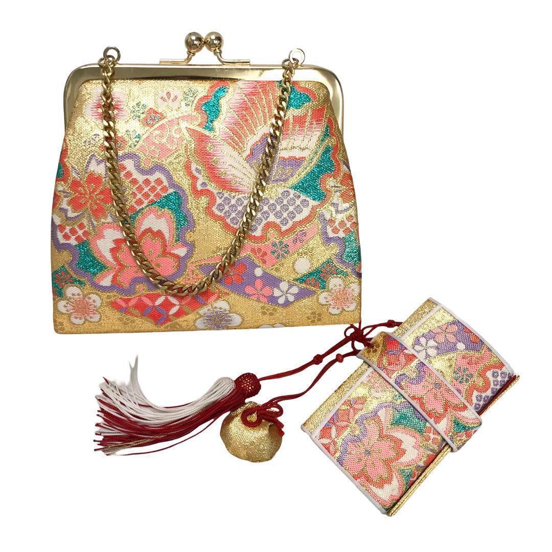 子供着物 子供帯 作り帯 筥迫 バッグ セット 七五三 3歳 CO-8011