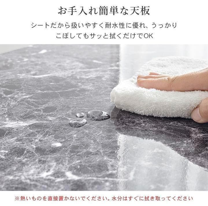 大理石調 モダン ネスト テーブル サイドテーブル 2点セット 丸型 ブラック