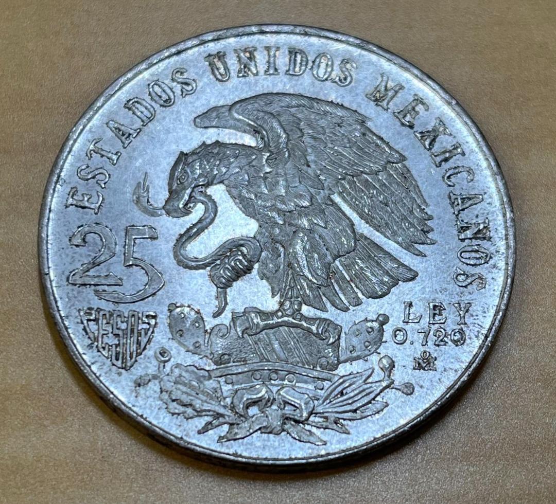 ☆1968年 メキシコオリンピック記念 25ペソ銀貨 - メルカリ
