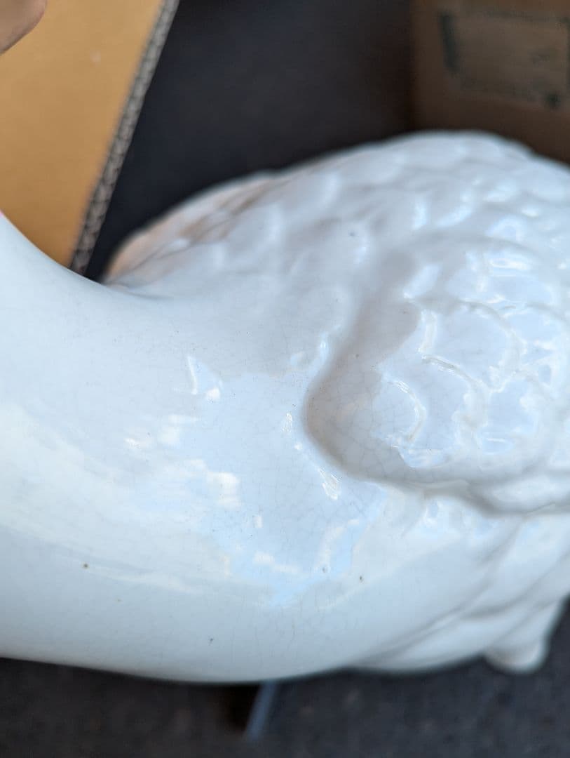 信楽焼　陶器製　鶴の置物