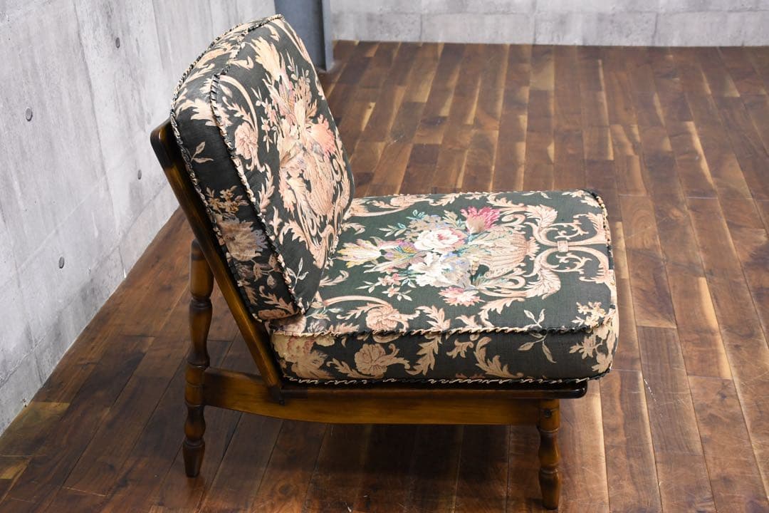 EHK26 オールドカリモク コロニアル 肘無椅子 イージーチェア ラウンジ