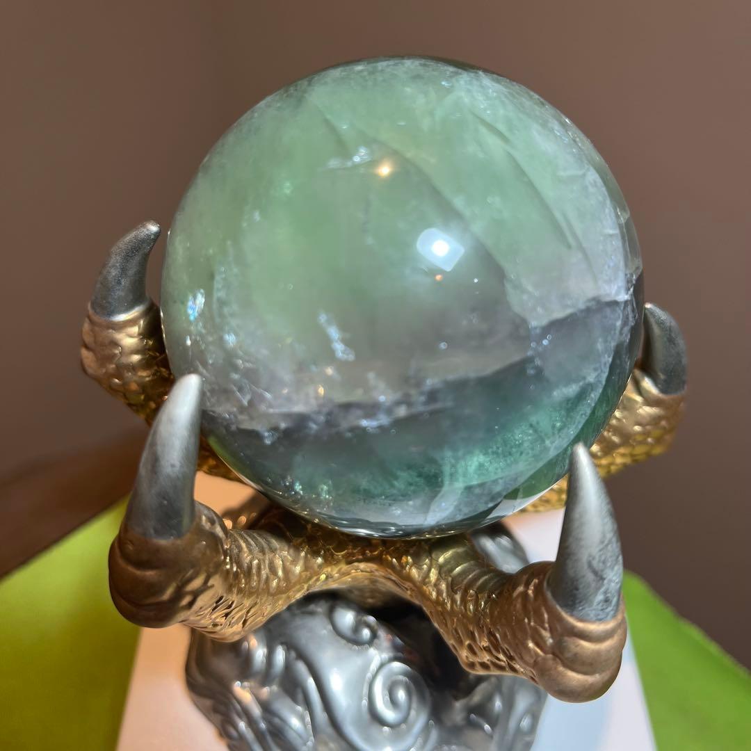 特大フローライト　竜爪台座　置物　蛍石　パワーストーン