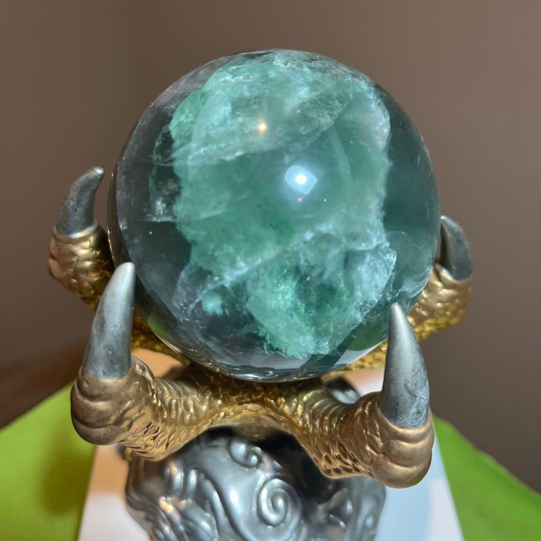 特大フローライト　竜爪台座　置物　蛍石　パワーストーン