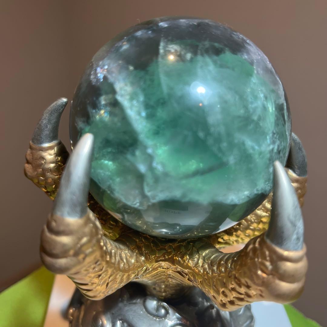 特大フローライト　竜爪台座　置物　蛍石　パワーストーン