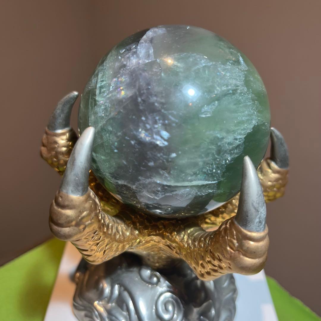 特大フローライト　竜爪台座　置物　蛍石　パワーストーン