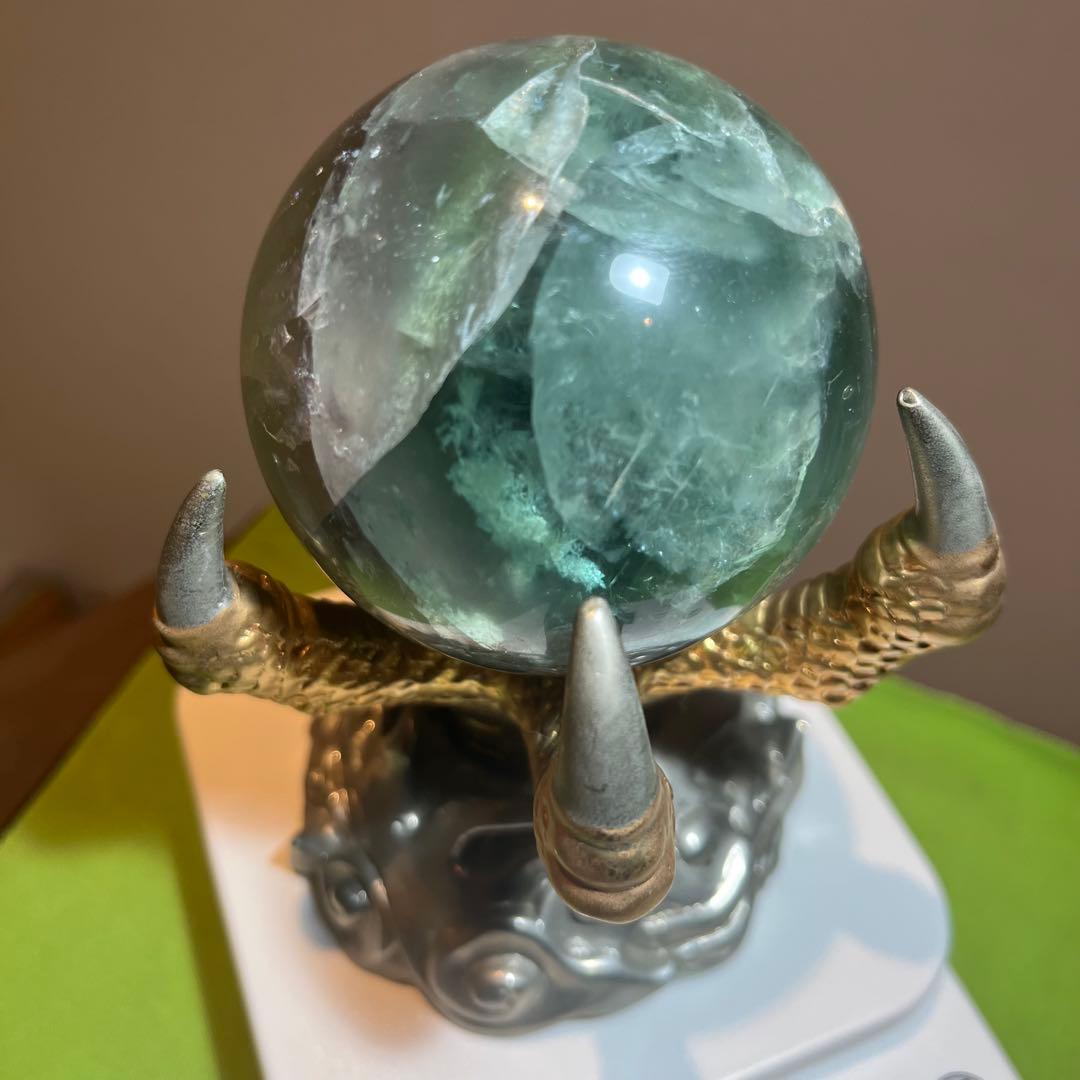 特大フローライト　竜爪台座　置物　蛍石　パワーストーン