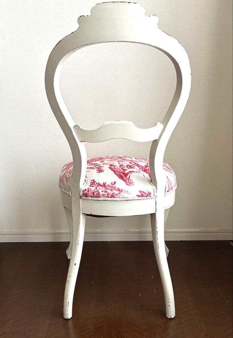 フレンチアンティーク ペイントバルーンパックチェア 猫脚 - メルカリ