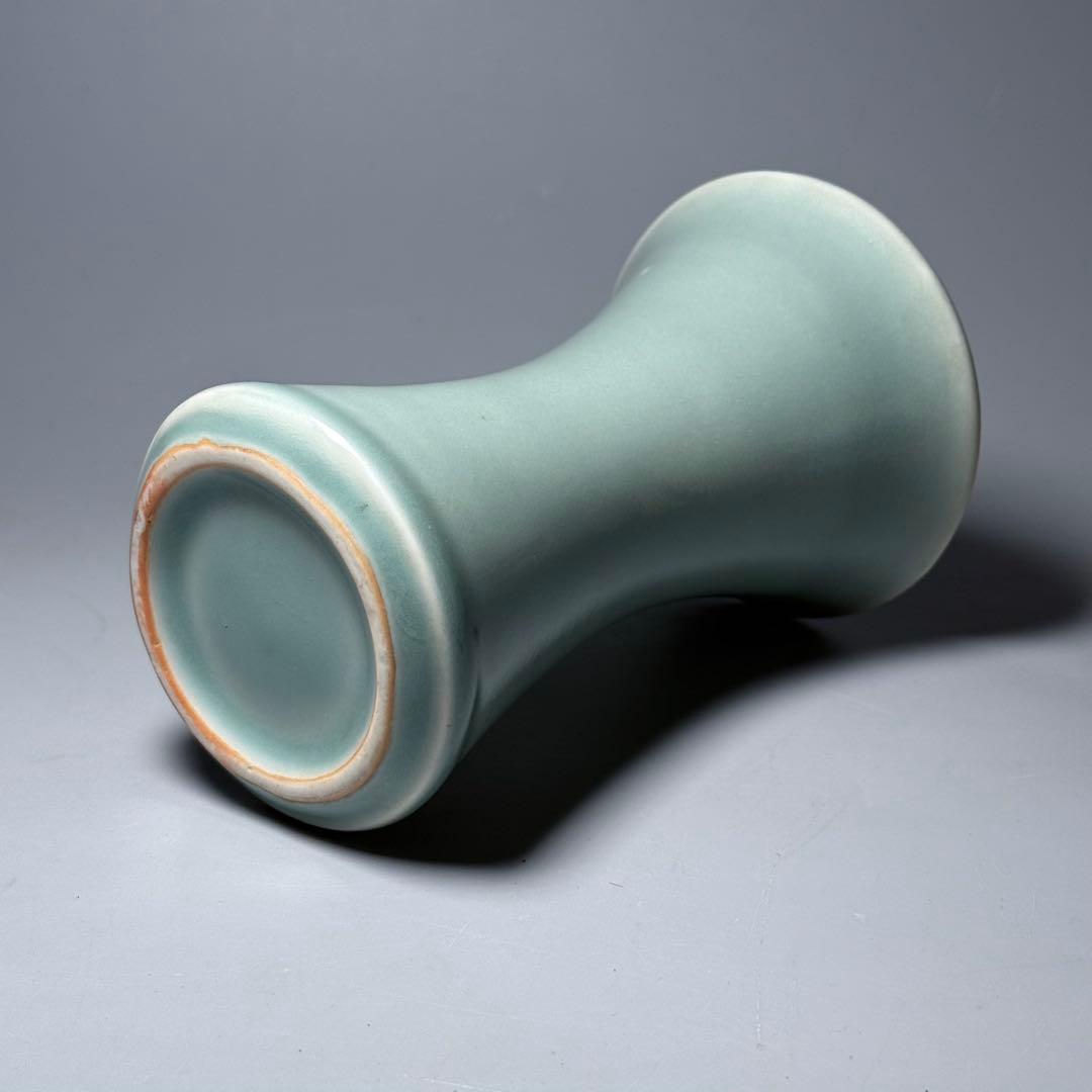 後期鍋島 青磁筒形花生 蒐集家放出品 特注共箱付 同手