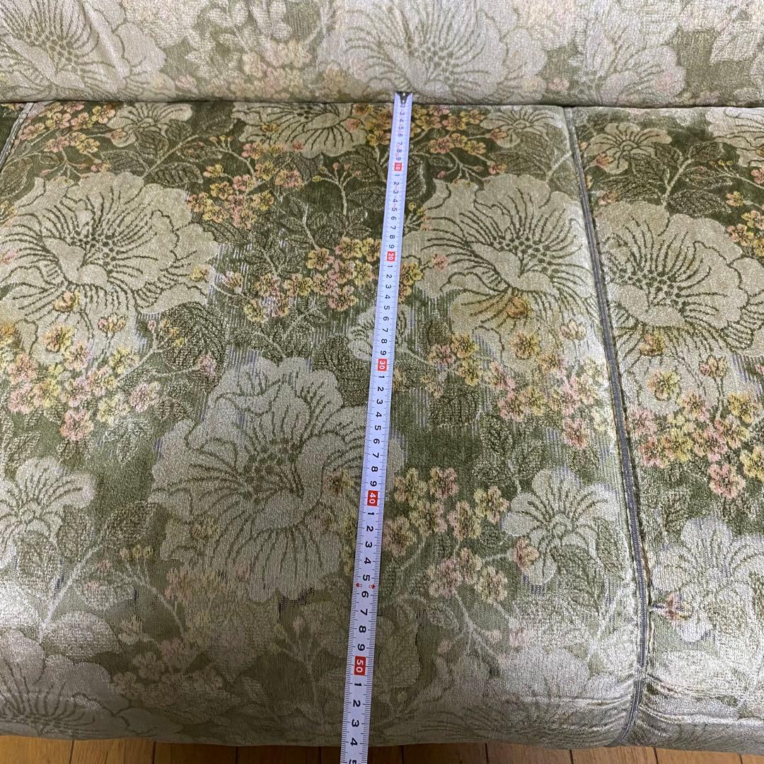 カリモク 金華山シリーズ グリーン 花柄 3Pソファ