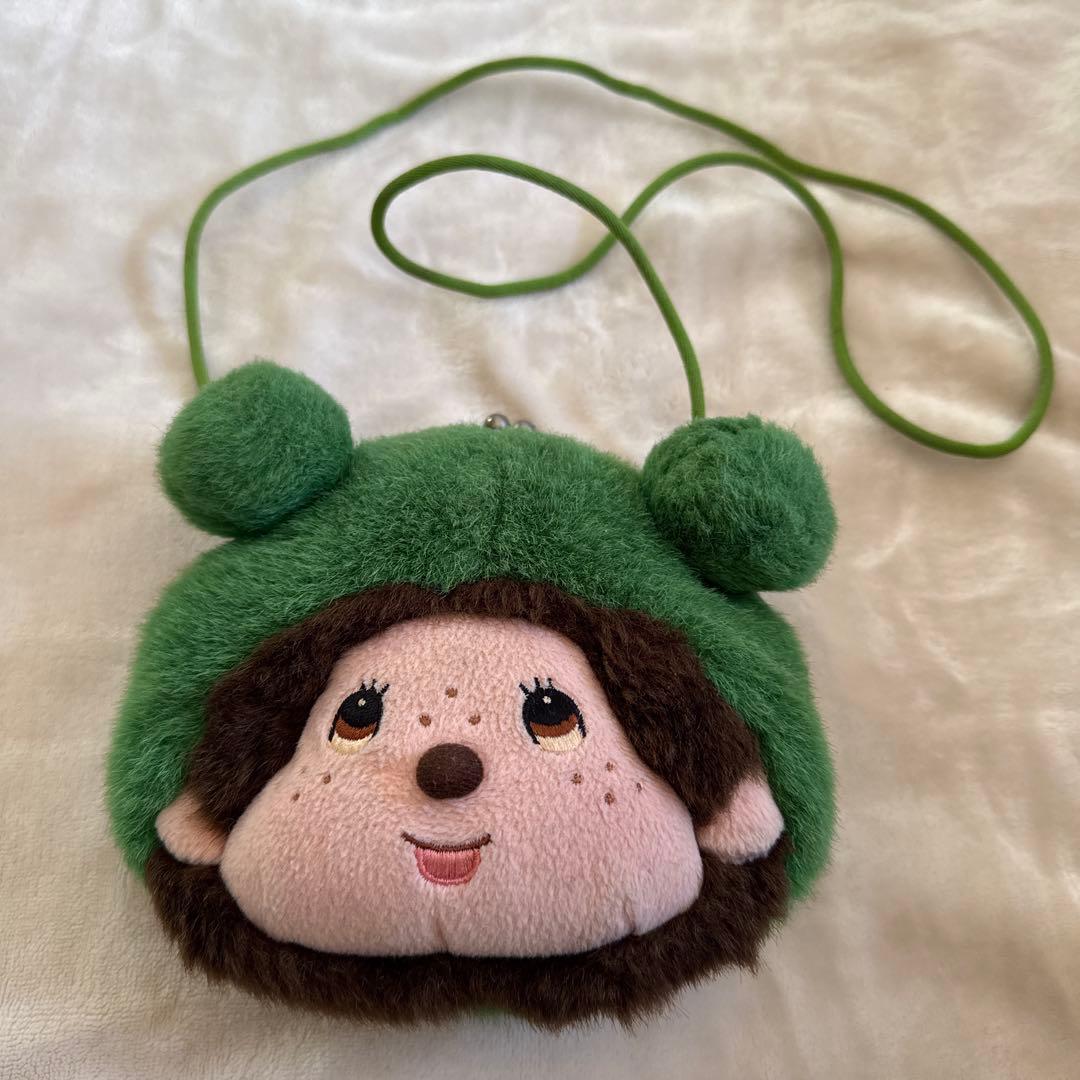 A*4様 ☆希少☆ モンチッチ 緑 がま口ポーチ ポシェット - メルカリ