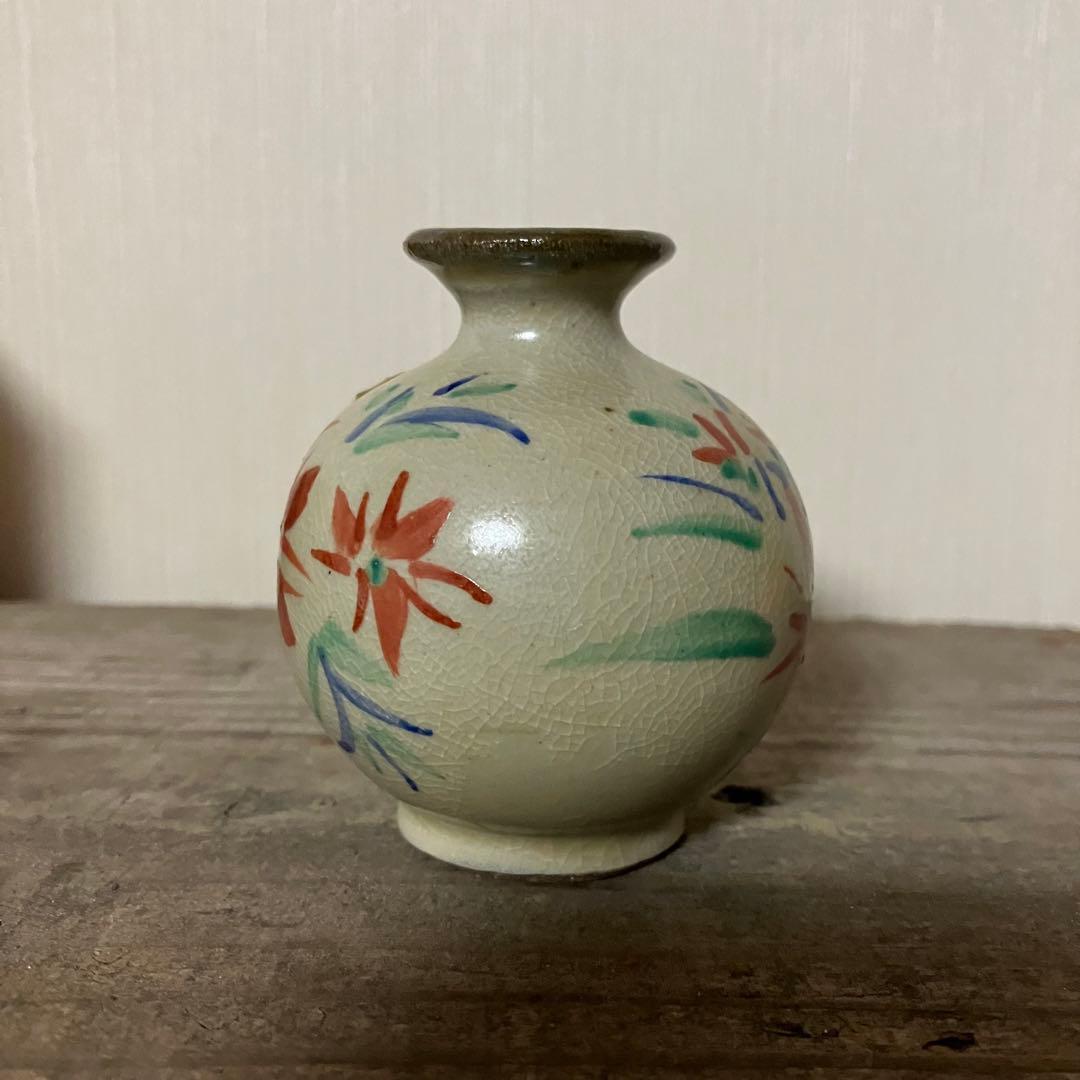 壺屋焼 小橋川ツル子 三代仁王 赤絵 水滴