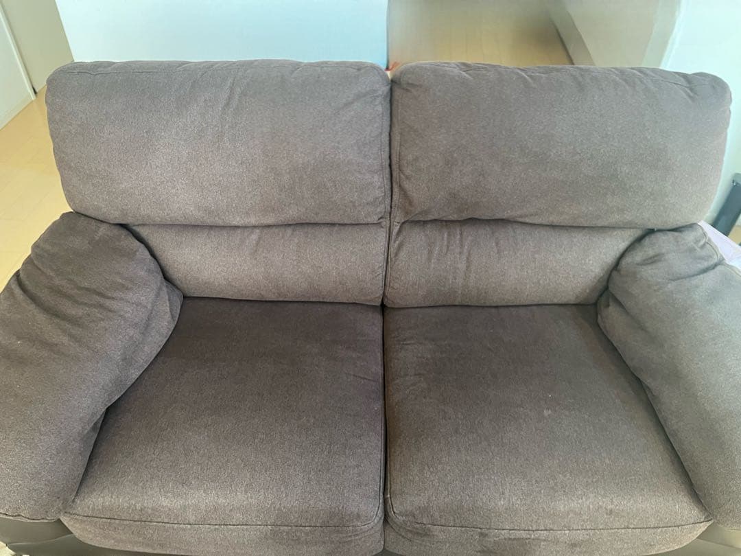 ［asukin］ニトリ　２人掛け布貼りソファ(ウォール3KD DBR)