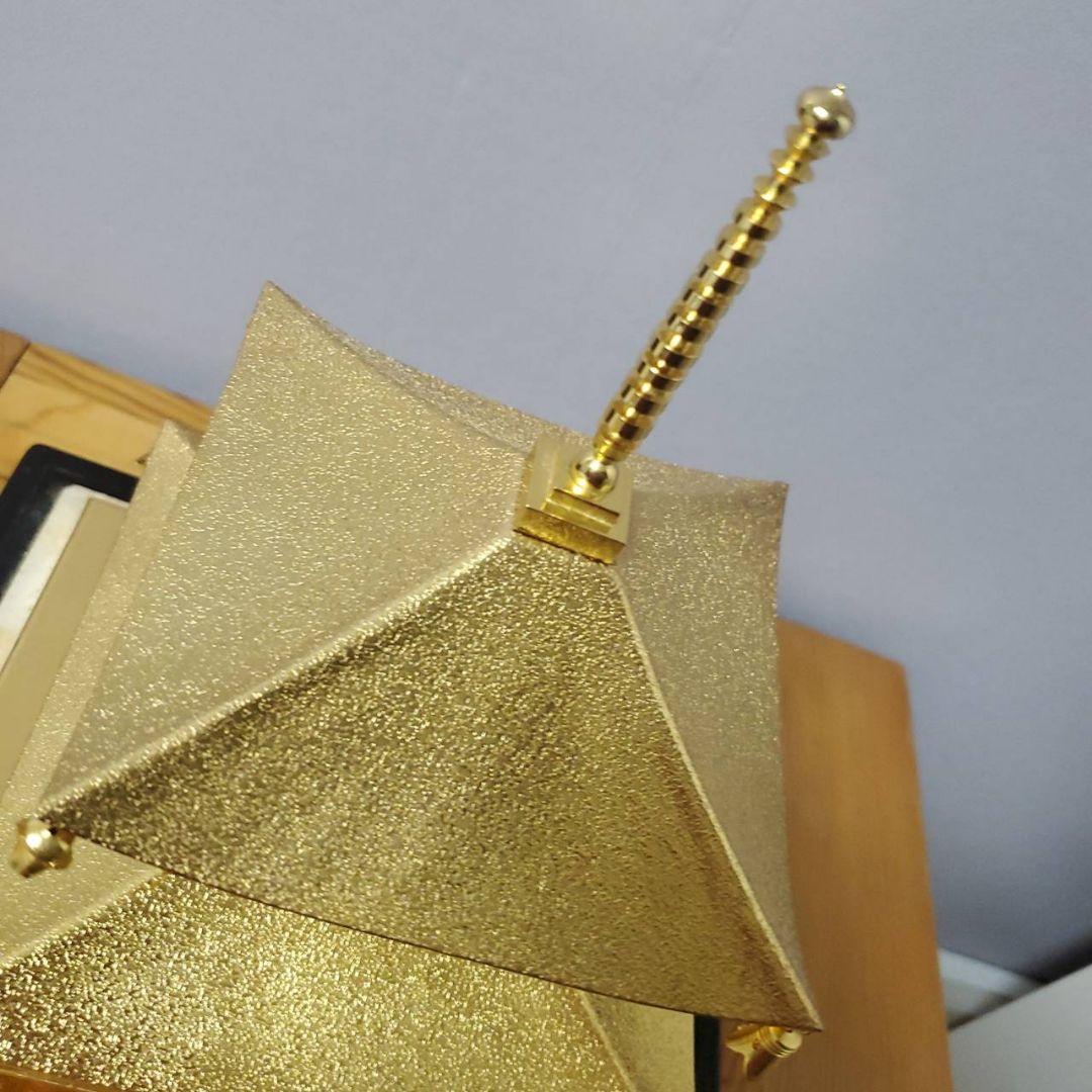 金鍍金 多宝塔 置物 オブジェ 金 ゴールド 寺院 ガラスケース入り