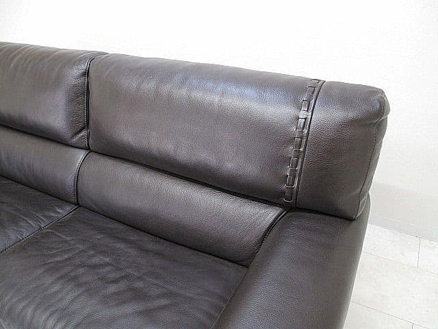 フォルメンティ 総革3人掛けソファ 　総本革ソファ/本革トリプルソファ