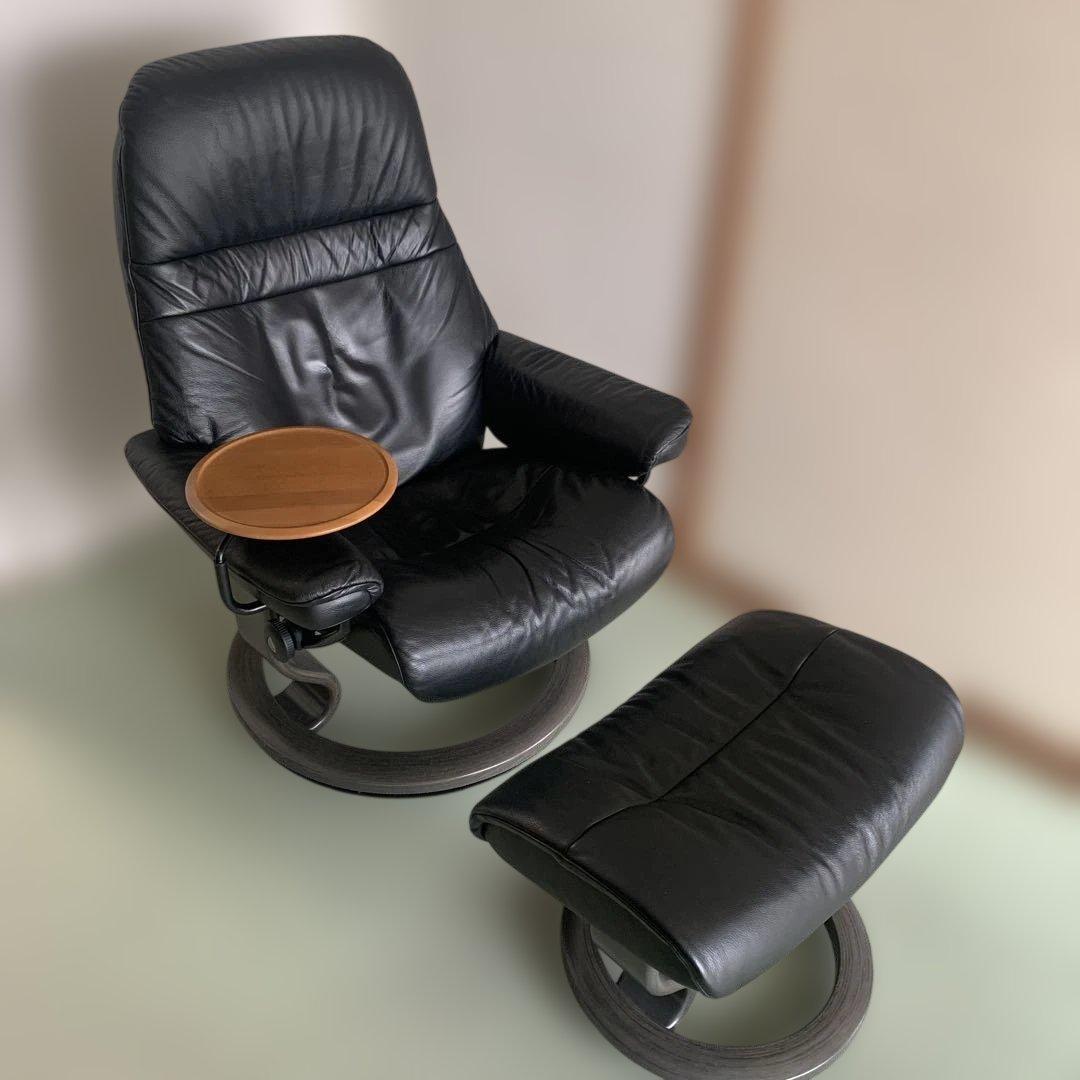 EKORNES ストレスレス リクライニングチェア　オットマン　サイドテーブル付