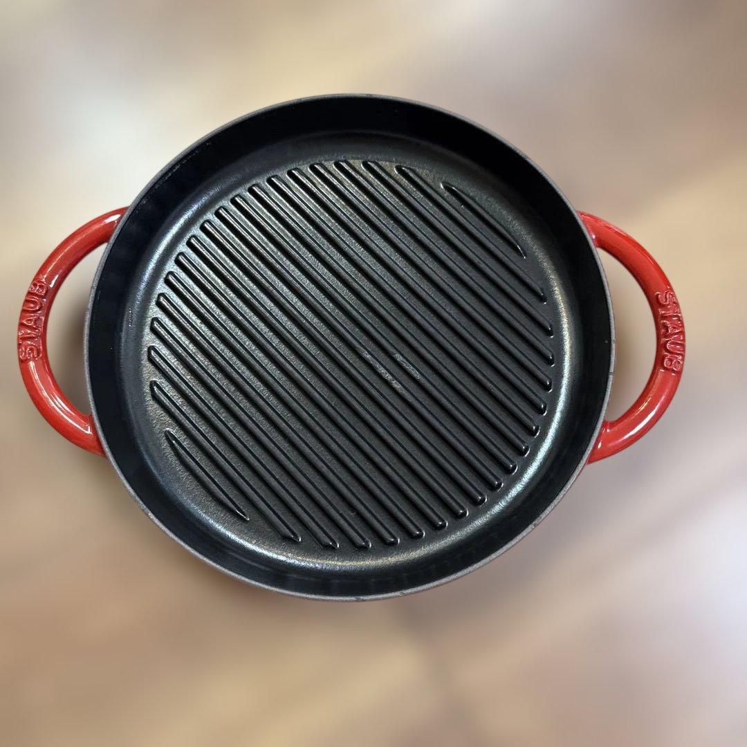STAUB 黒 鋳鉄 グリルパン チェリー内寸26cm - メルカリ