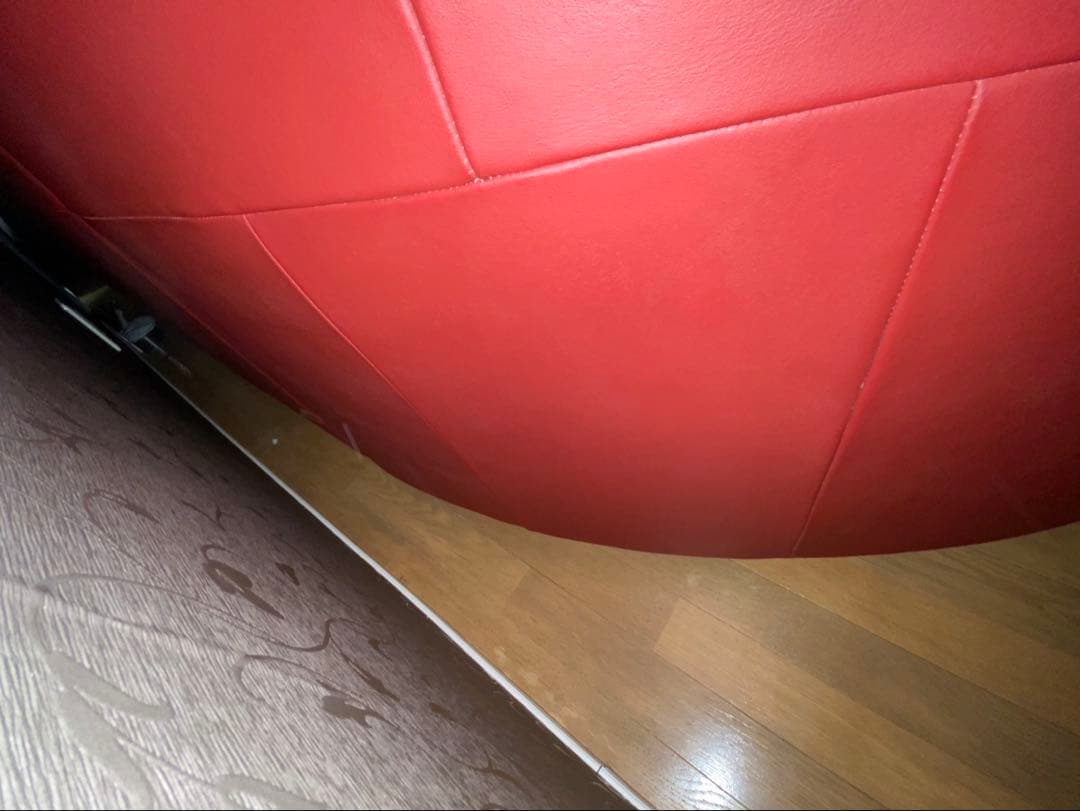 【美品】【本革】存在感抜群！高級赤レザー L字ソファ 320cm※直接引取り