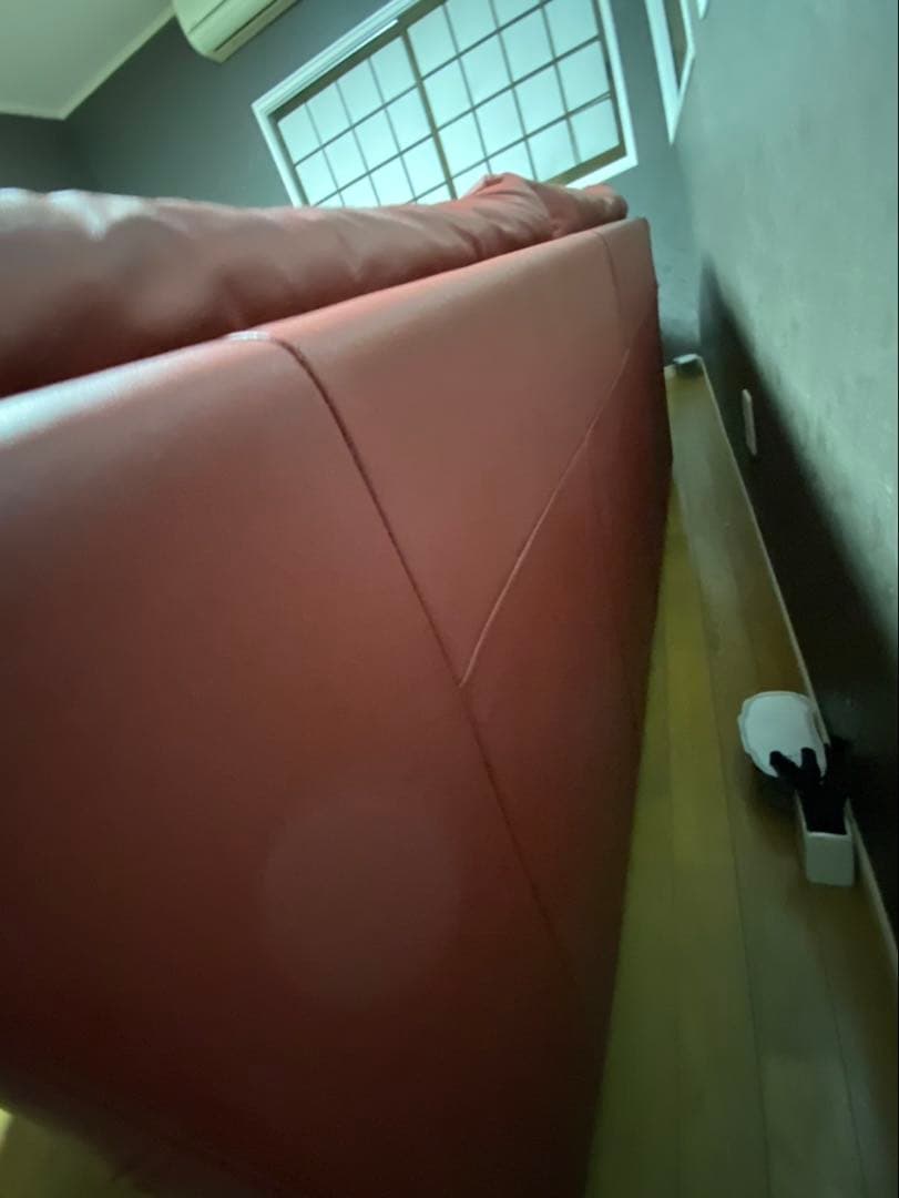 【美品】【本革】存在感抜群！高級赤レザー L字ソファ 320cm※直接引取り