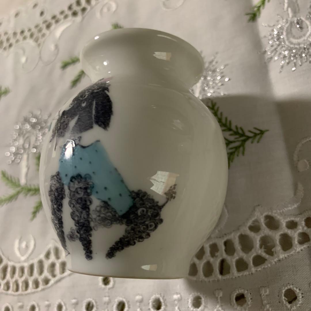 プードル三昧！ローゼンタール社の花瓶とお皿デンマーク刺繍の額5点セット可愛い！