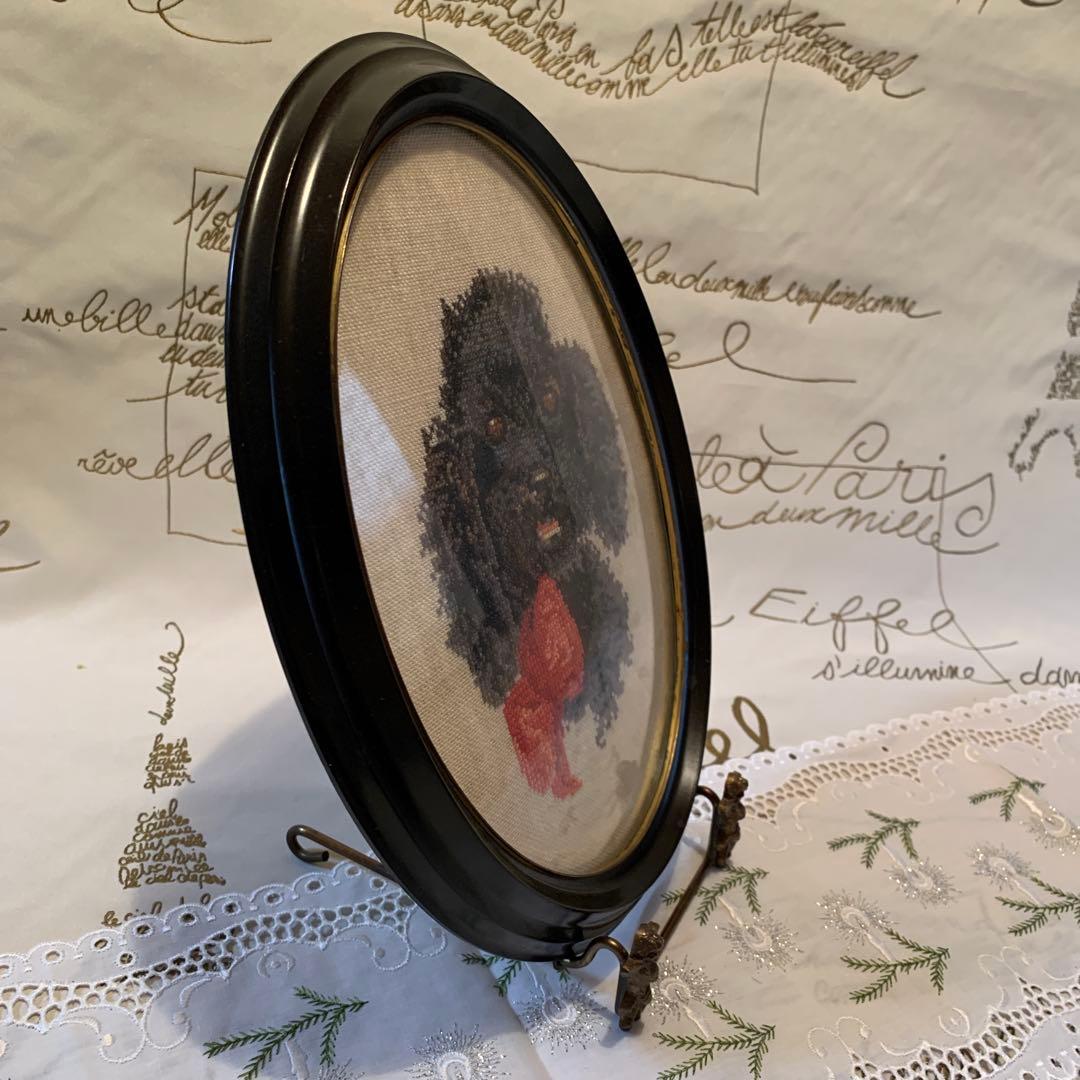 プードル三昧！ローゼンタール社の花瓶とお皿デンマーク刺繍の額5点セット可愛い！