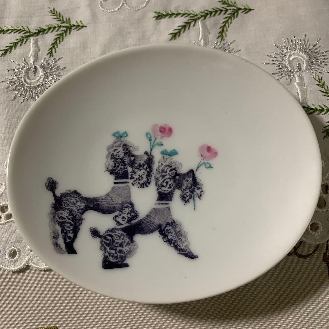 プードル三昧！ローゼンタール社の花瓶とお皿デンマーク刺繍の額5点セット可愛い！