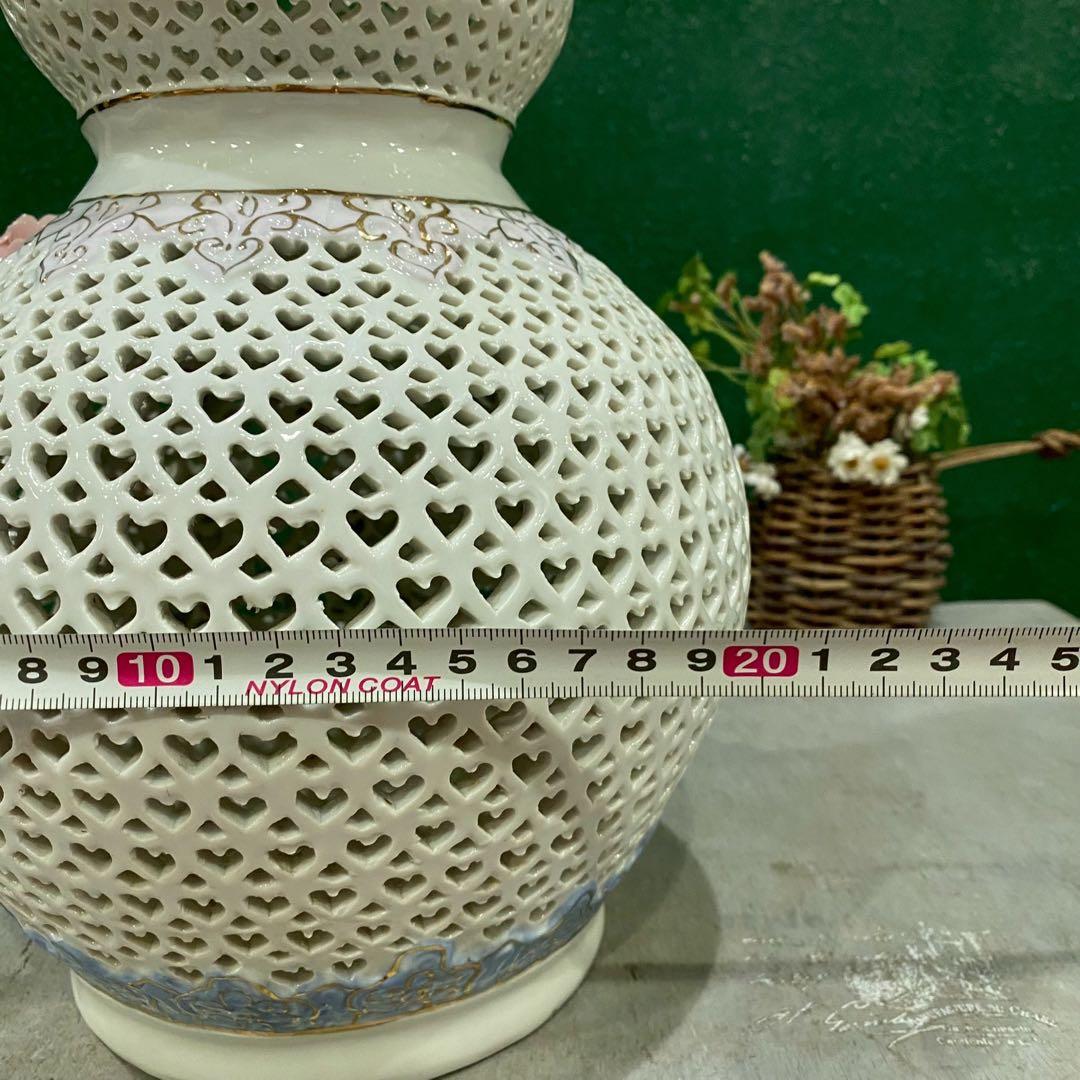 透かし彫り 置物 インテリア 花 アンティーク