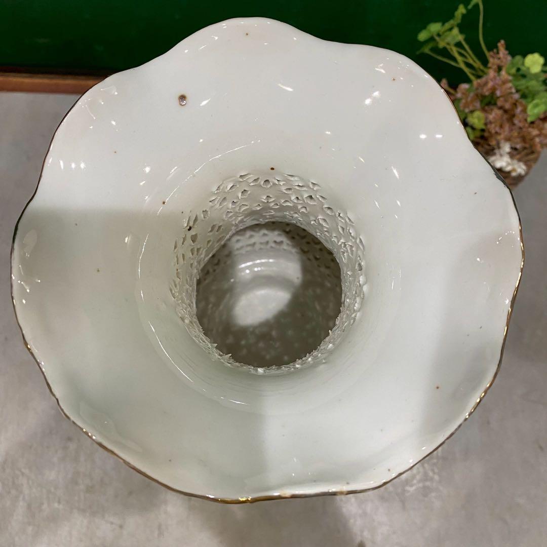 透かし彫り 置物 インテリア 花 アンティーク