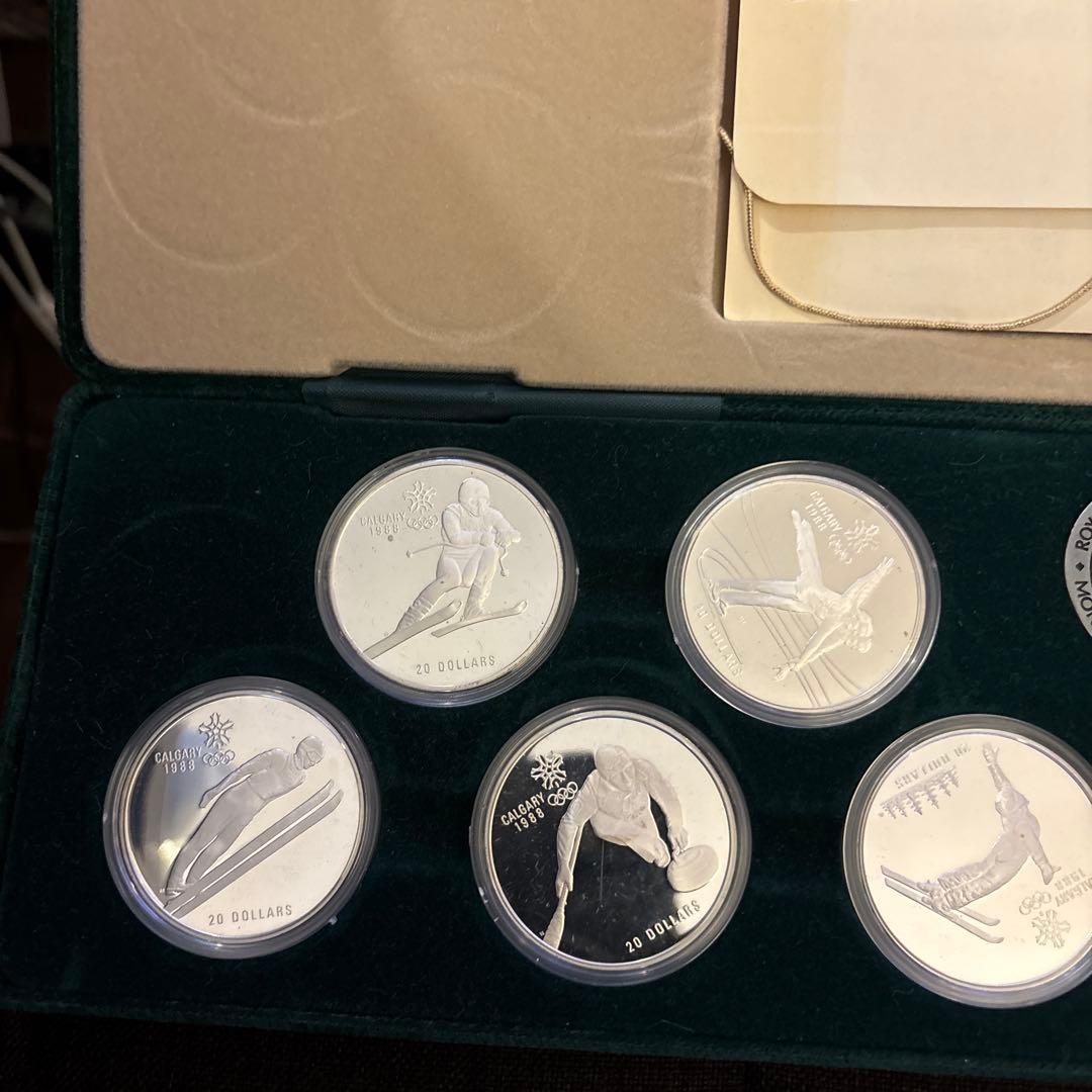 激レア】カルガリー冬季五輪 20ドル銀貨 10枚セット 証書・大型ケース