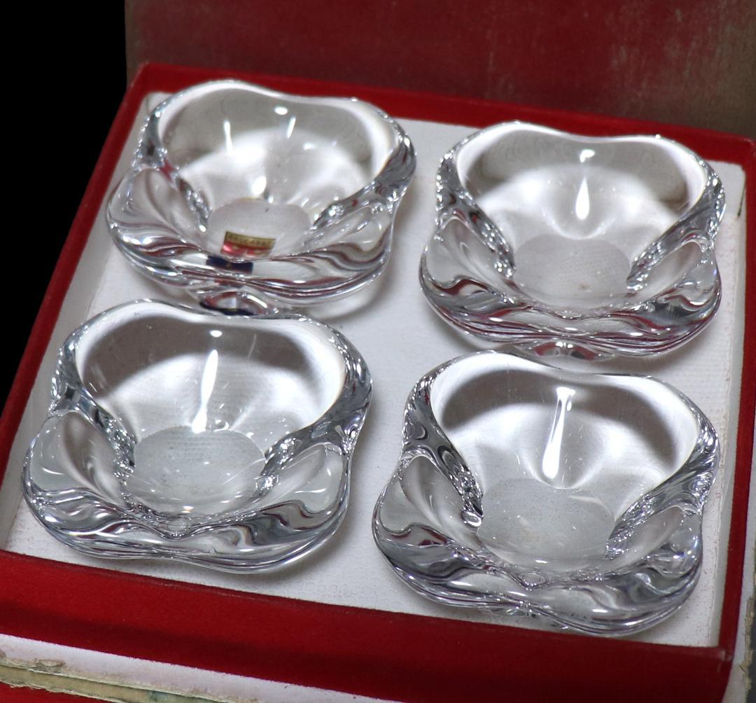 オールド・バカラ 極稀少 バターディッシュ 調味料入れ 4個セット 箱付き