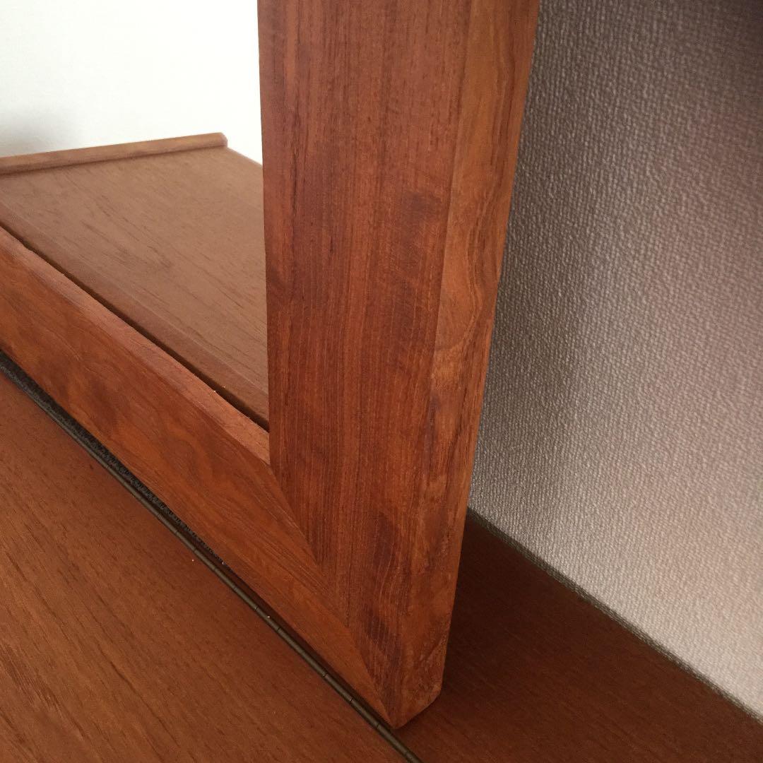 無垢チーク　鏡　ミラー　壁掛け