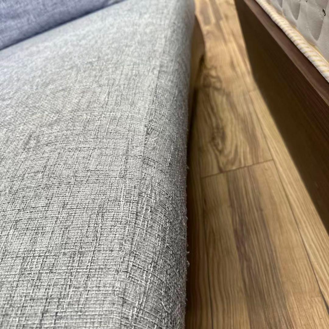 Armonia　グレー カウチソファ 背もたれクッション付き