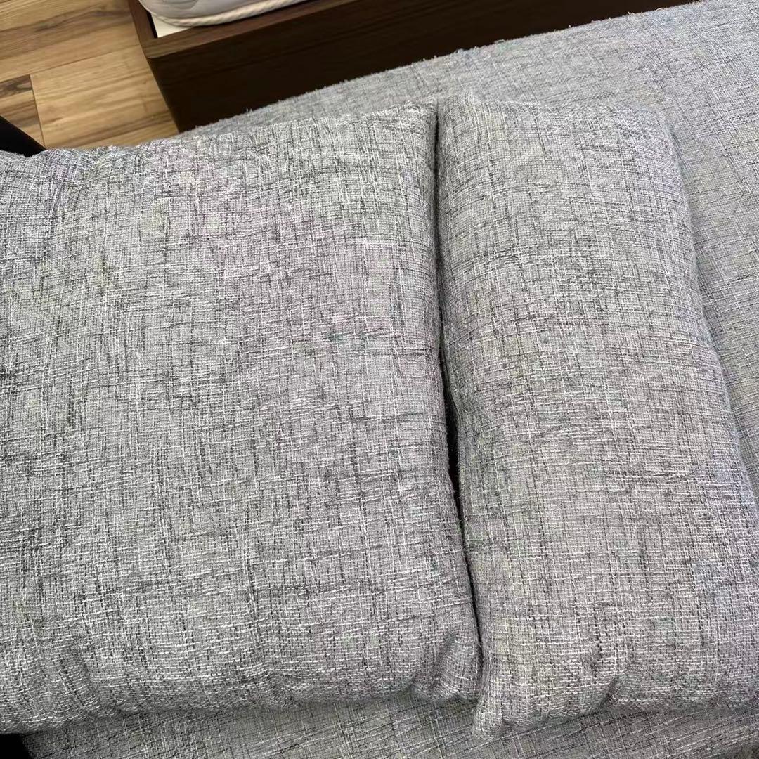 Armonia　グレー カウチソファ 背もたれクッション付き