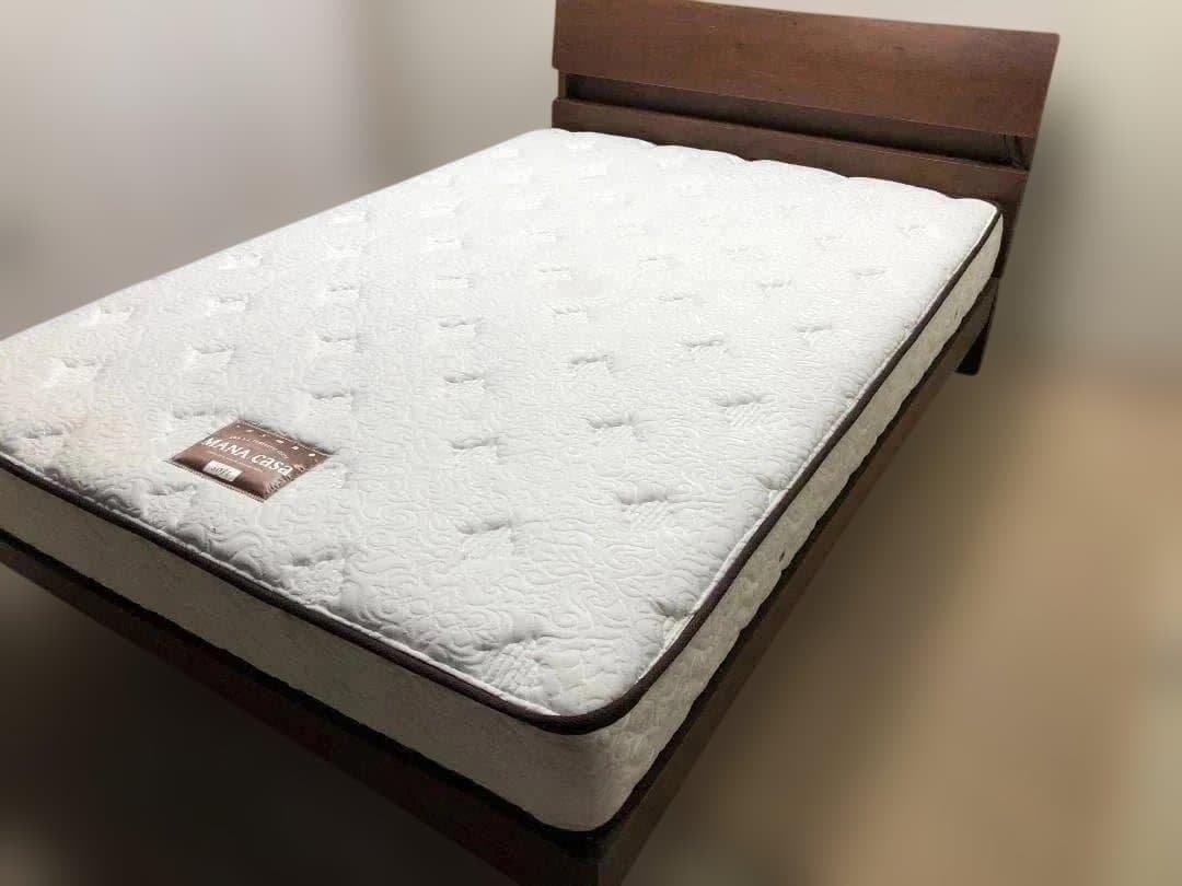 マナベインテリアハーツ とダブルマットレスとベッドフレーム セット　1215-1