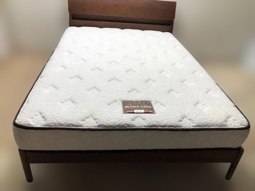 マナベインテリアハーツ とダブルマットレスとベッドフレーム セット　1215-1