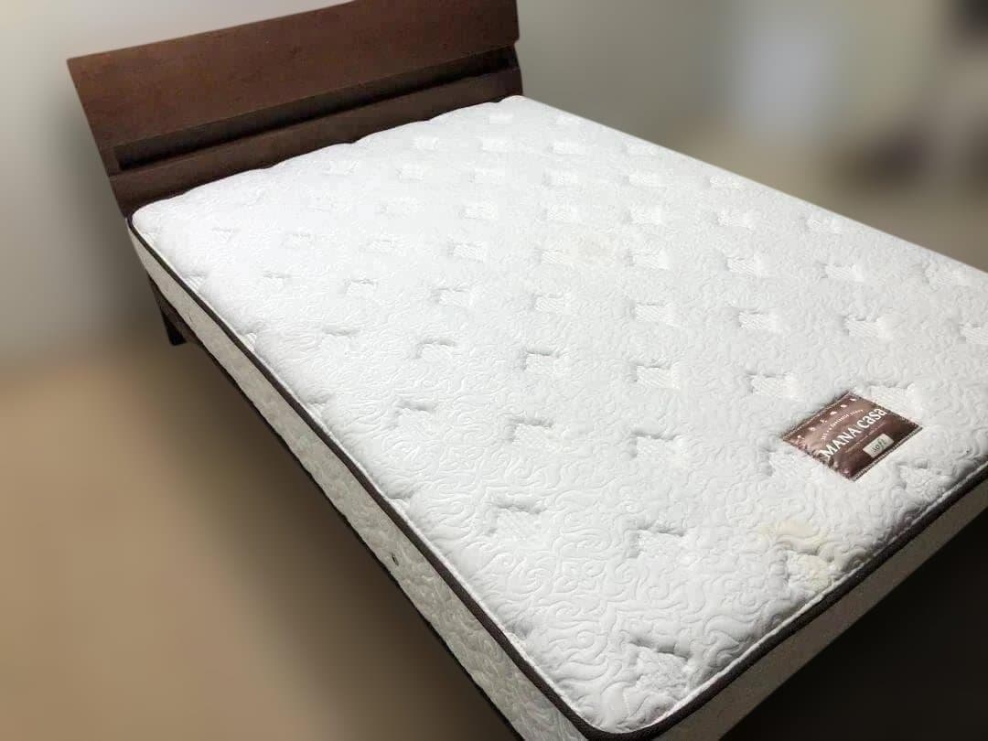 マナベインテリアハーツ とダブルマットレスとベッドフレーム セット　1215-1