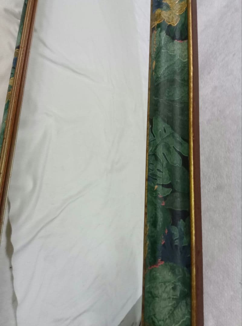 ウォールミラー　姿見　アンティーク　ヴィンテージ　鏡　縦長 八角形壁掛けミラー