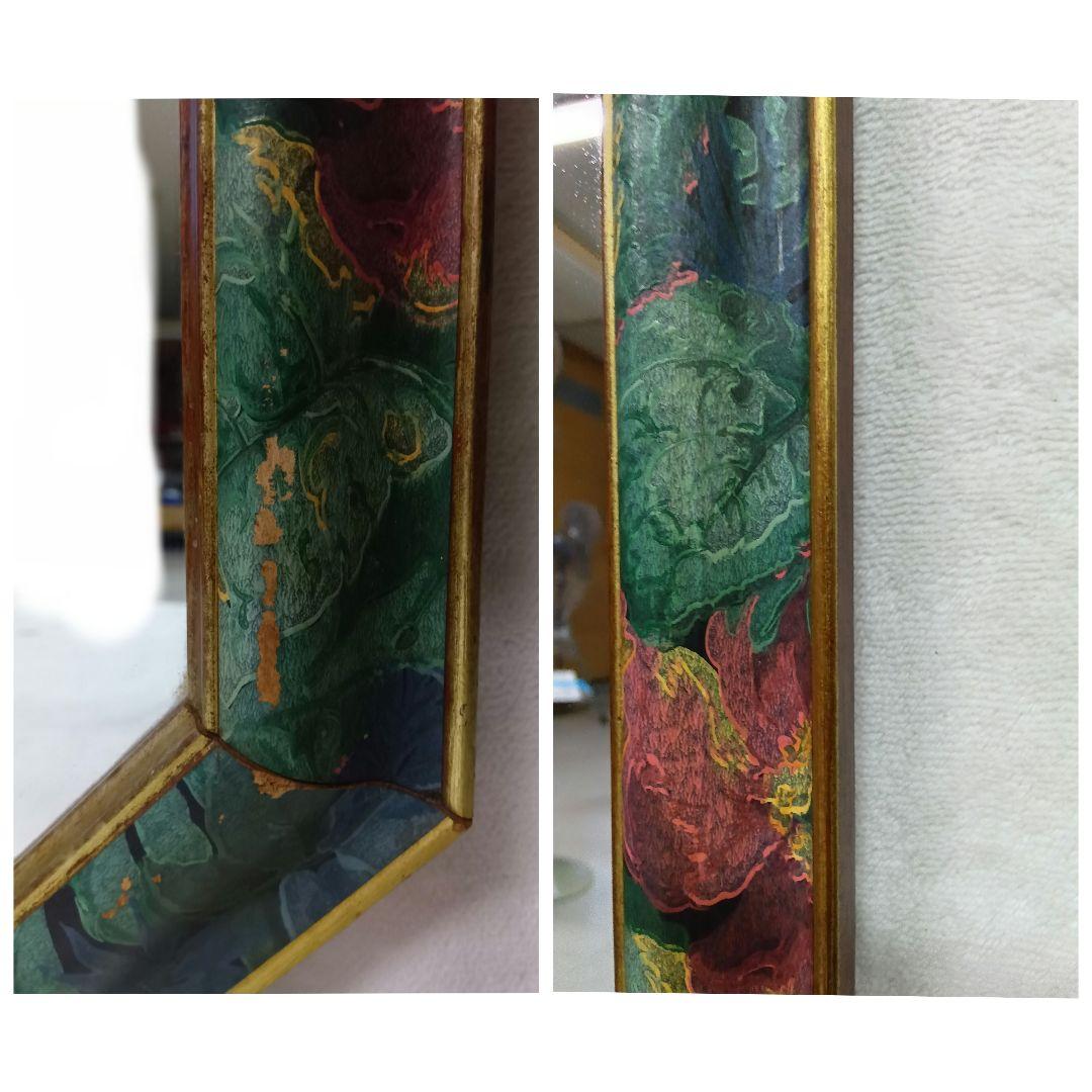 ウォールミラー　姿見　アンティーク　ヴィンテージ　鏡　縦長 八角形壁掛けミラー