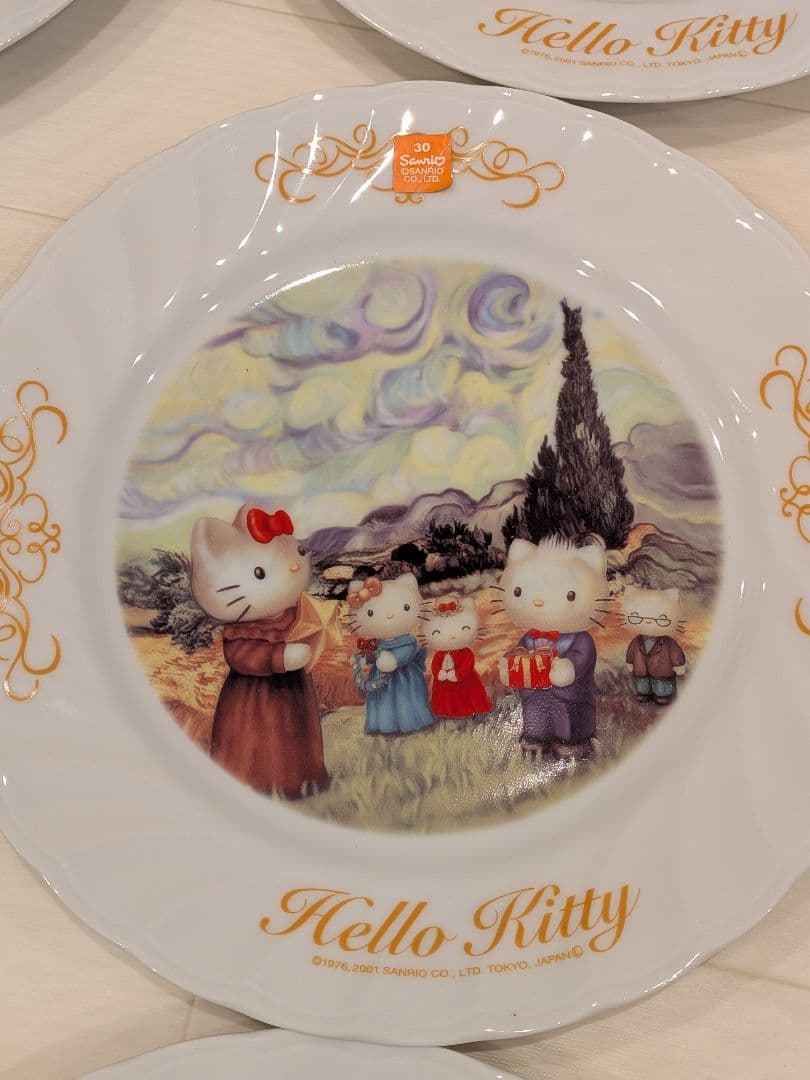 希少　ハローキティ　絵皿　2001　ゴッホ　30周年記念シリーズ　プレート　⑫