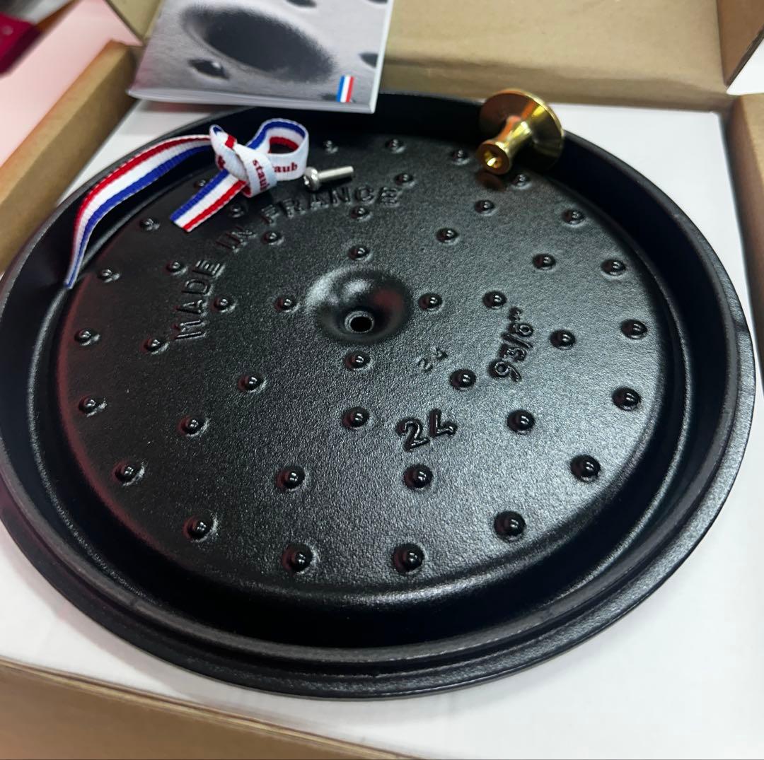 ストウブ IH/ガス火 24cm 3.7L ピコ・ココット ラウンド ブラック