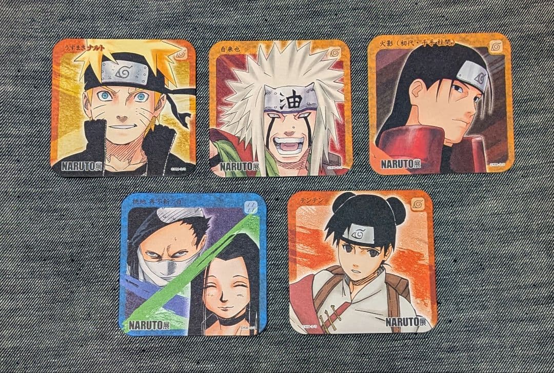NARUTO展 コースター ナルト 自来也 千手柱間 テンテン 桃地再不斬 白