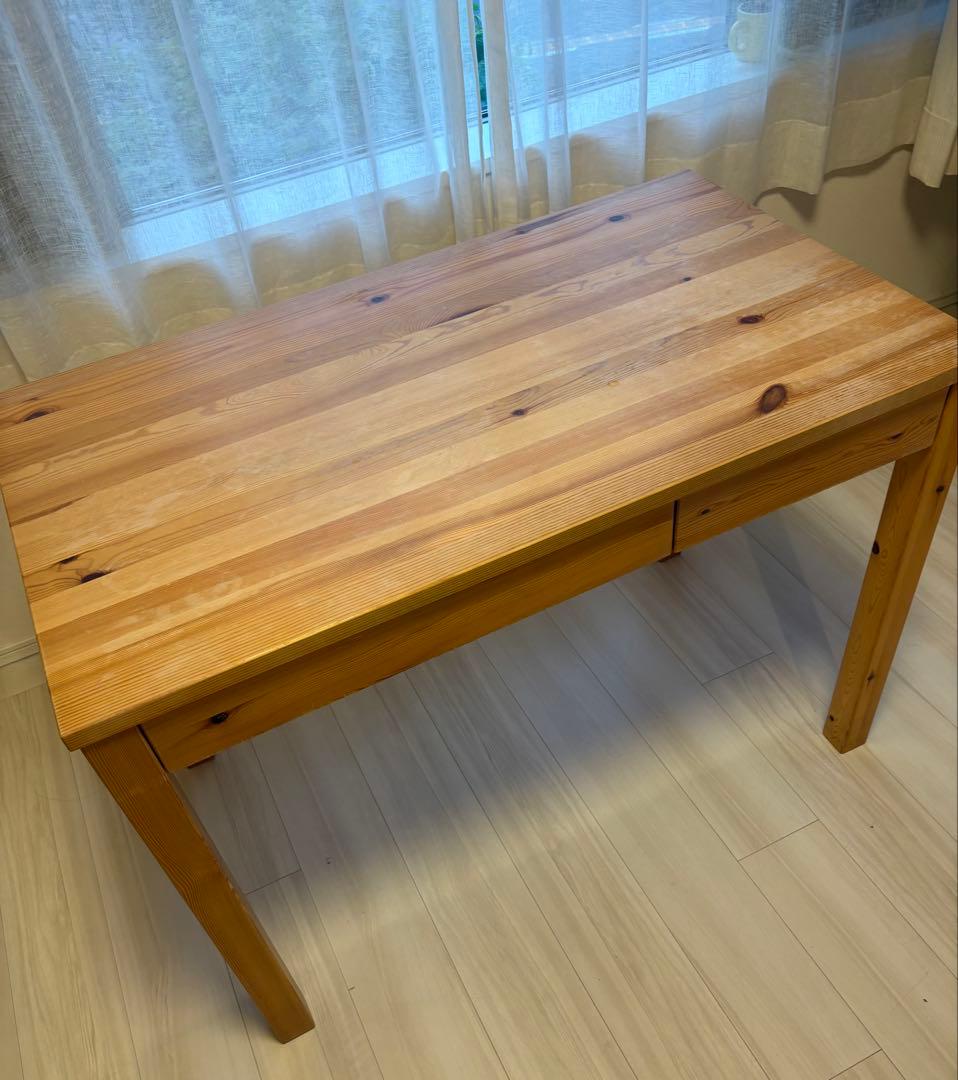 木製テーブル 2つの引き出し付き　無印良品