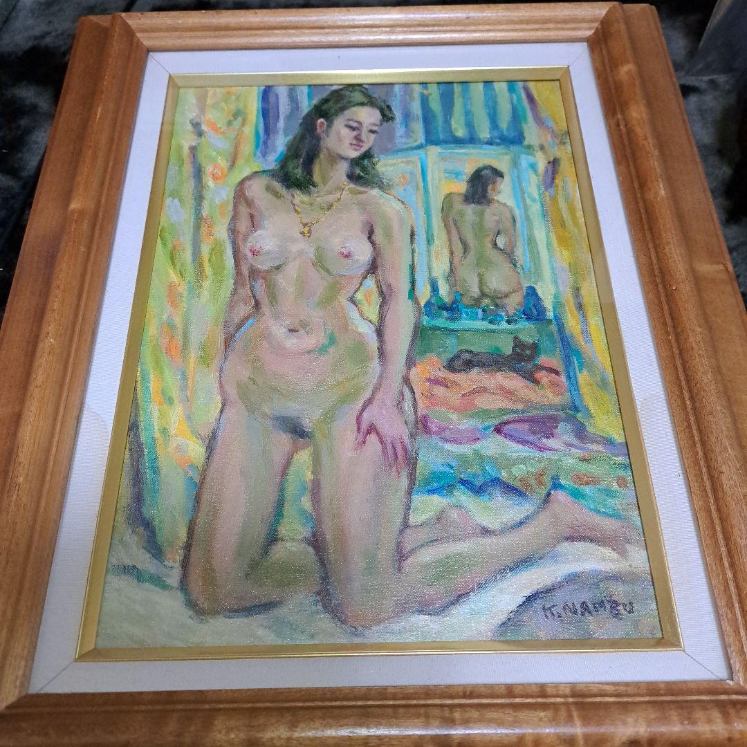 南部一信「室内裸婦」油絵