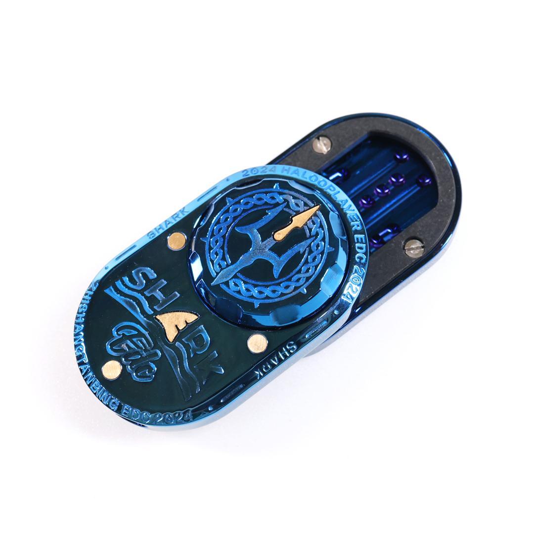 新品 メカニカルフィジェットスライダー シャーク 青 フィジェットトイ