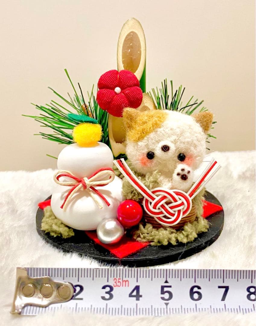 お正月作品⟡.·招き猫♡正月飾り2024辰年♡羊毛フェルト