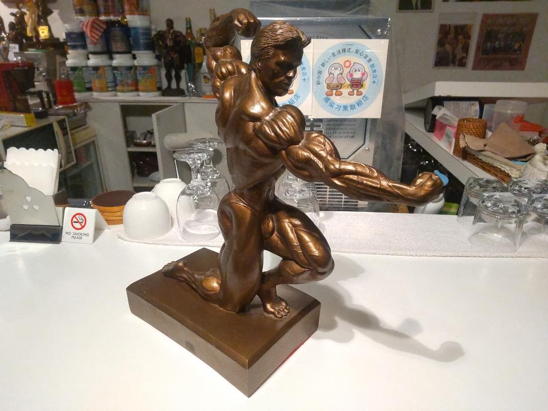 アメリカ選手権大会 優勝 ボディビル トロフィー 置物 オブジェ★ゴールドジム